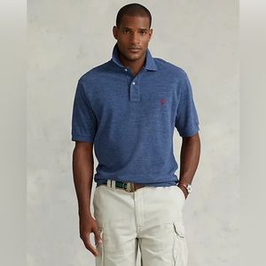 RALPH LAUREN THE ICONIC MESH POLO SHIRT IN ROYAL HEATHER COLOR LARGE SIZE